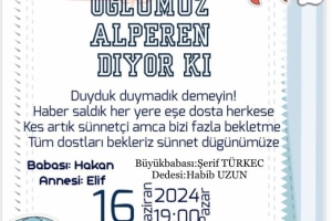 Sünnet Düğünü Davetiyesi