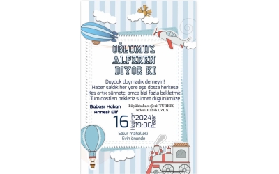 Sünnet Düğünü Davetiyesi